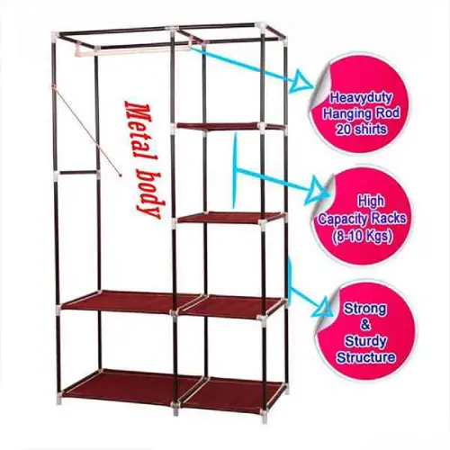 Folding Storage 2 door Wardrober - Image 5